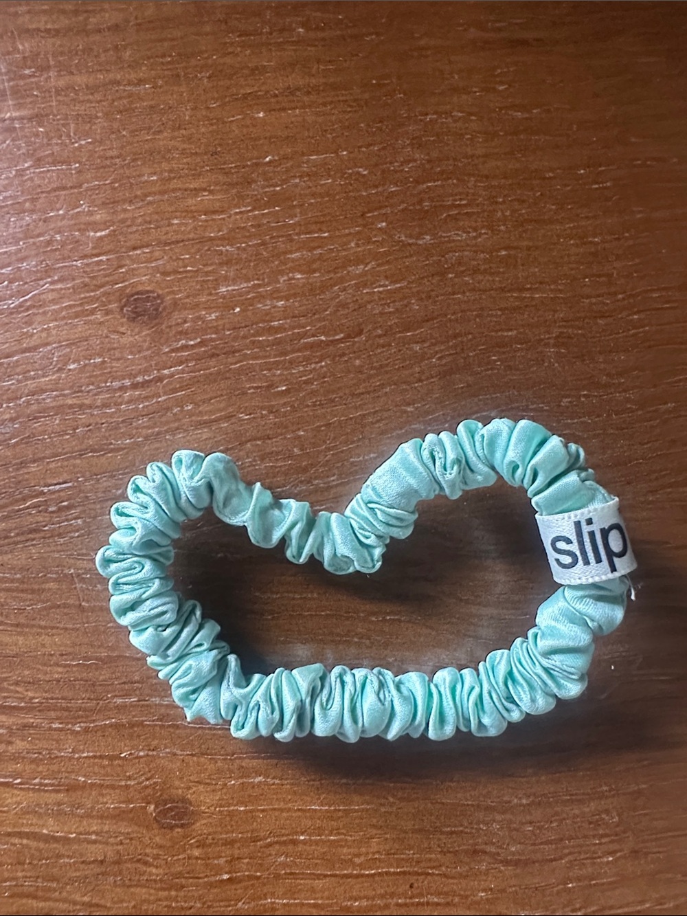 Slip silk hair tie mint green and white